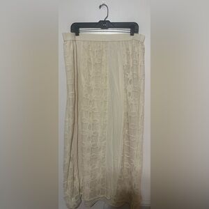 Cato Cream Textured Skirt